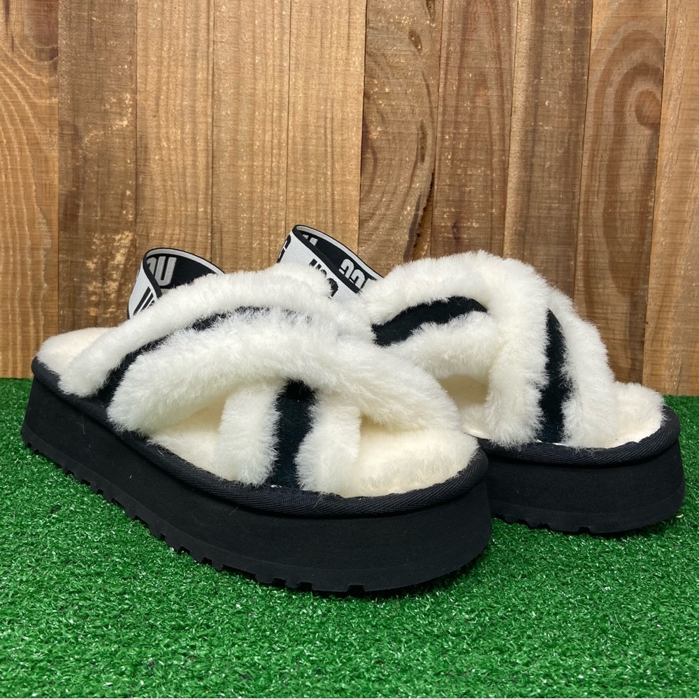 UGG 1121550 Suede Disco Cross Slide Sandal White Womens SZ 7, 8 - Picture 7 of 11